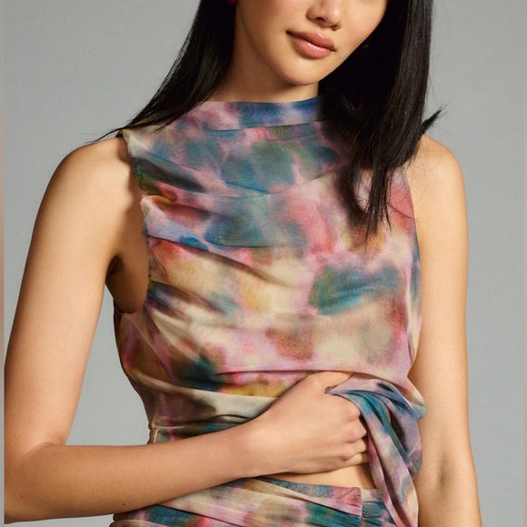 Anthropologie Tops - NWT Anthropology Tank Pilcro Printed Mesh Shell Tank 💜